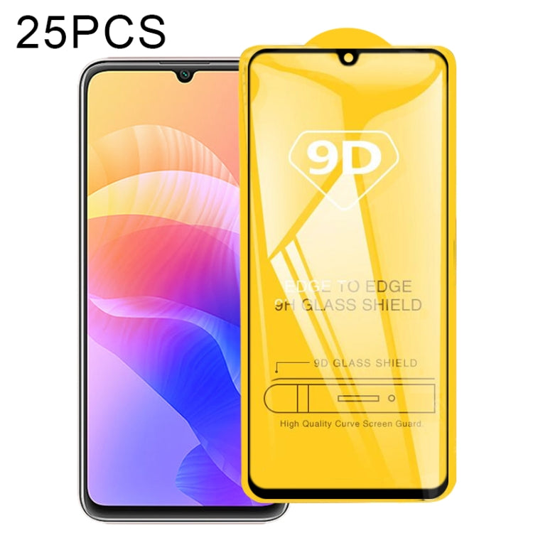For Huawei Enjoy 20 5G 25 PCS 9D Full Glue Full Screen Tempered Glass Film