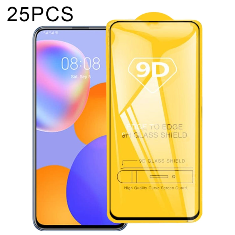 For Huawei Y9a 25 PCS 9D Full Glue Full Screen Tempered Glass Film