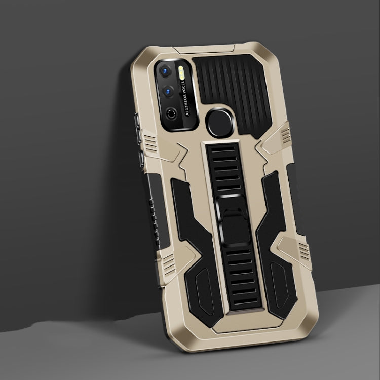 For Infinix Hot 9 Play Vanguard Warrior All Inclusive Double-color Shockproof TPU + PC Protective Case with Holder