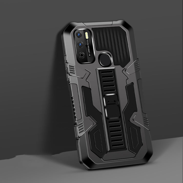 For Infinix Hot 9 Play Vanguard Warrior All Inclusive Double-color Shockproof TPU + PC Protective Case with Holder
