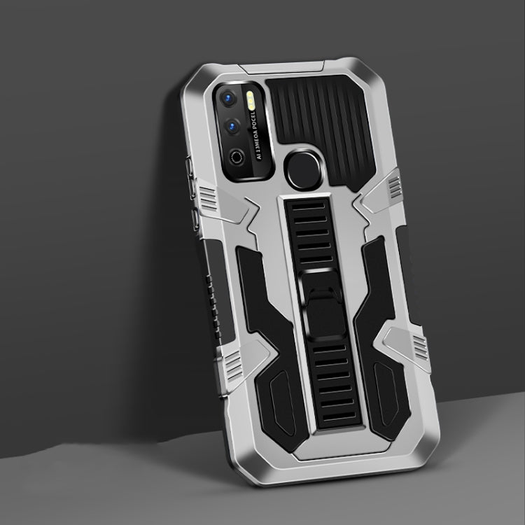 For Infinix Hot 9 Play Vanguard Warrior All Inclusive Double-color Shockproof TPU + PC Protective Case with Holder