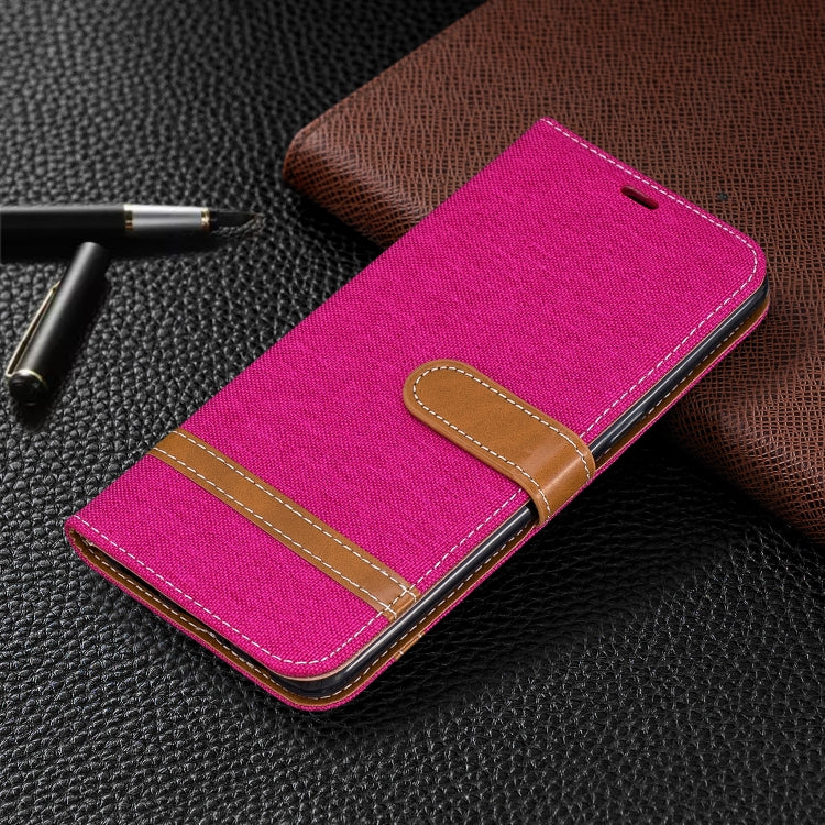 For Galaxy A10s Color Matching Denim Texture Horizontal Flip Leather Case with Holder & Card Slots & Wallet & Lanyard