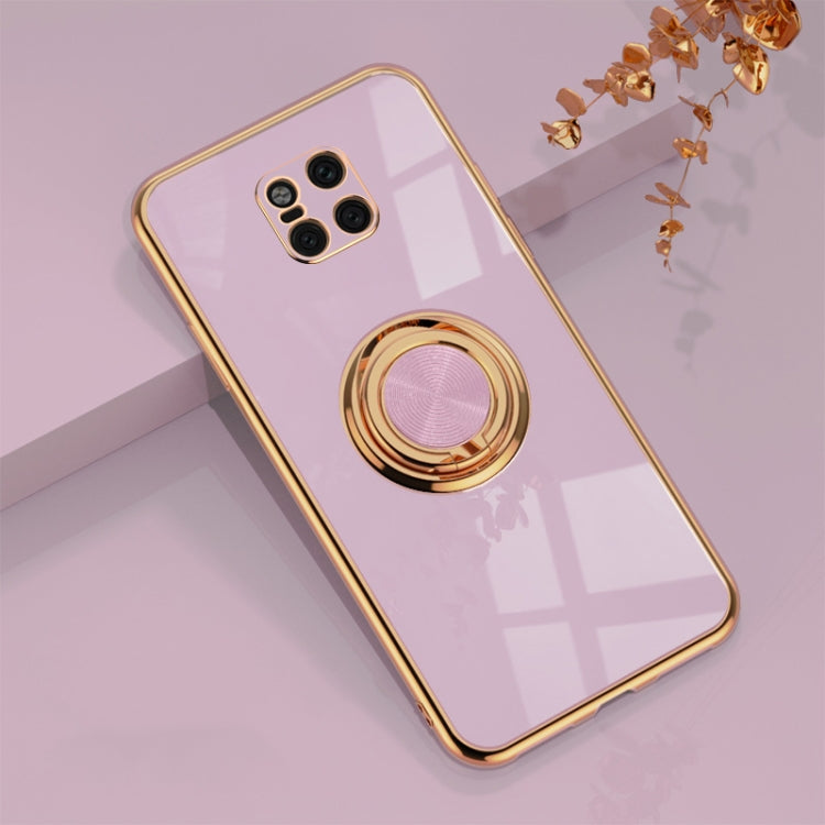 For Huawei Mate 20 Pro 6D Electroplating Full Coverage Silicone Protective Case with Magnetic Ring Holder