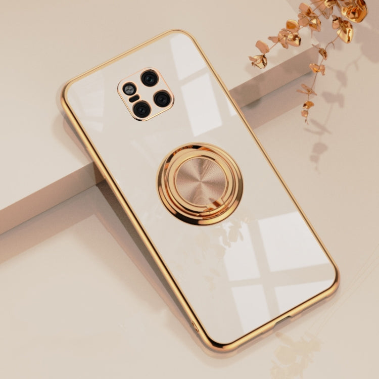 For Huawei Mate 20 Pro 6D Electroplating Full Coverage Silicone Protective Case with Magnetic Ring Holder