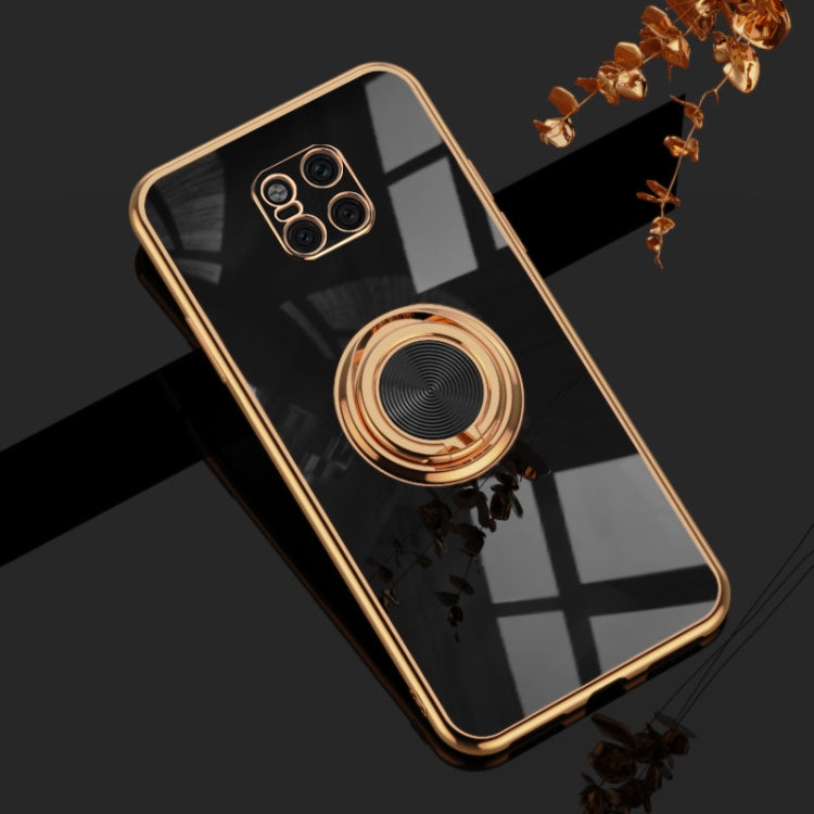 For Huawei Mate 20 Pro 6D Electroplating Full Coverage Silicone Protective Case with Magnetic Ring Holder
