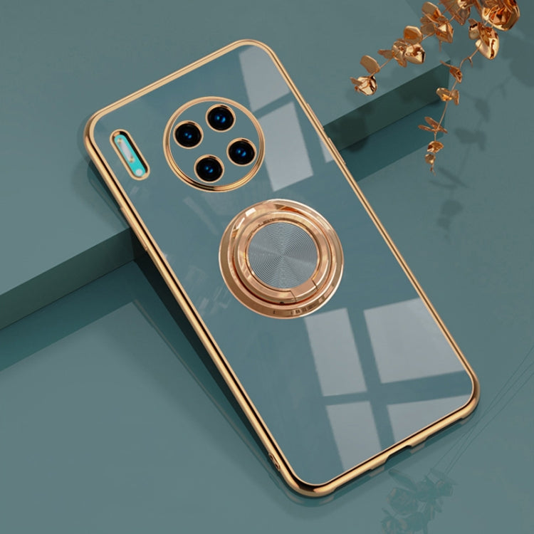 For Huawei Mate 30 Pro 6D Electroplating Full Coverage Silicone Protective Case with Magnetic Ring Holder