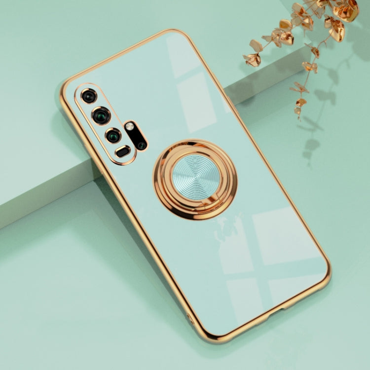 For Huawei Honor 20 Pro 6D Electroplating Full Coverage Silicone Protective Case with Magnetic Ring Holder