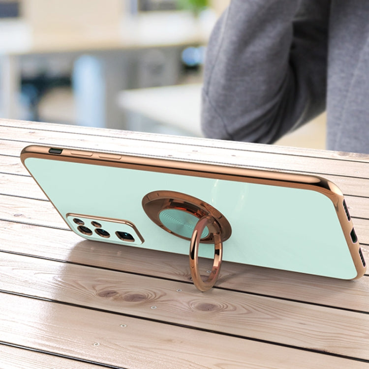 For Huawei Honor X10 Lite 6D Electroplating Full Coverage Silicone Protective Case with Magnetic Ring Holder