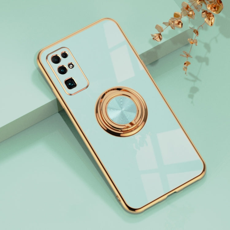For Huawei Honor 30 6D Electroplating Full Coverage Silicone Protective Case with Magnetic Ring Holder