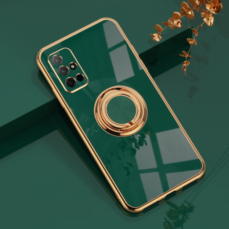 For Huawei Honor 30S 6D Electroplating Full Coverage Silicone Protective Case with Magnetic Ring Holder