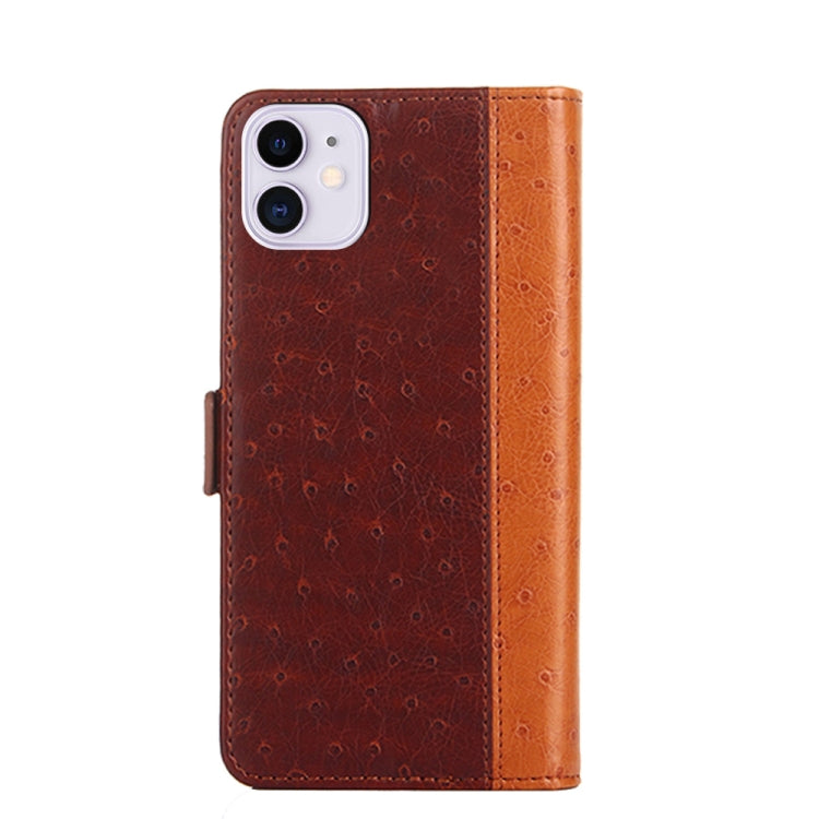 For iPhone 11 Ostrich Texture PU + TPU Horizontal Flip Leather Case with Holder & Card Slots & Wallet