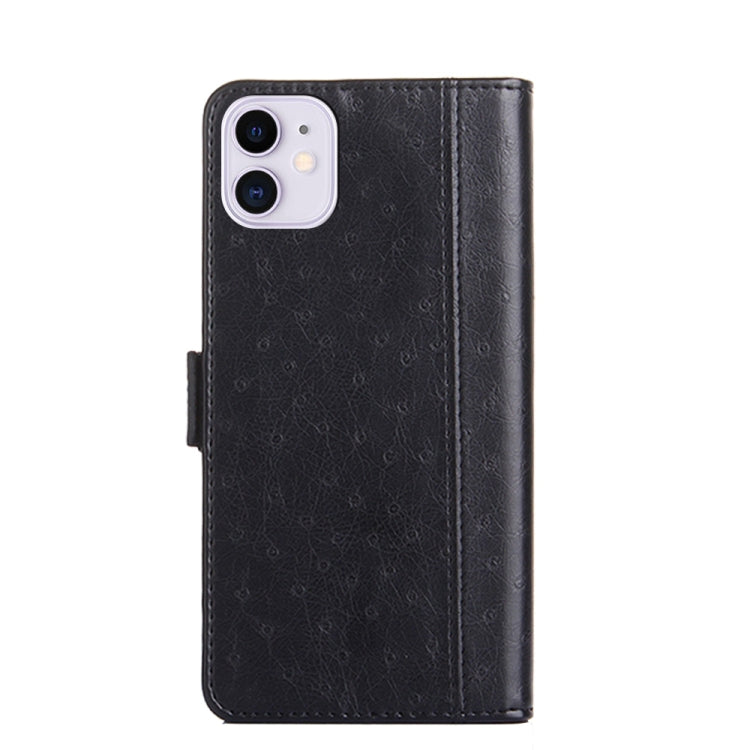 For iPhone 11 Ostrich Texture PU + TPU Horizontal Flip Leather Case with Holder & Card Slots & Wallet