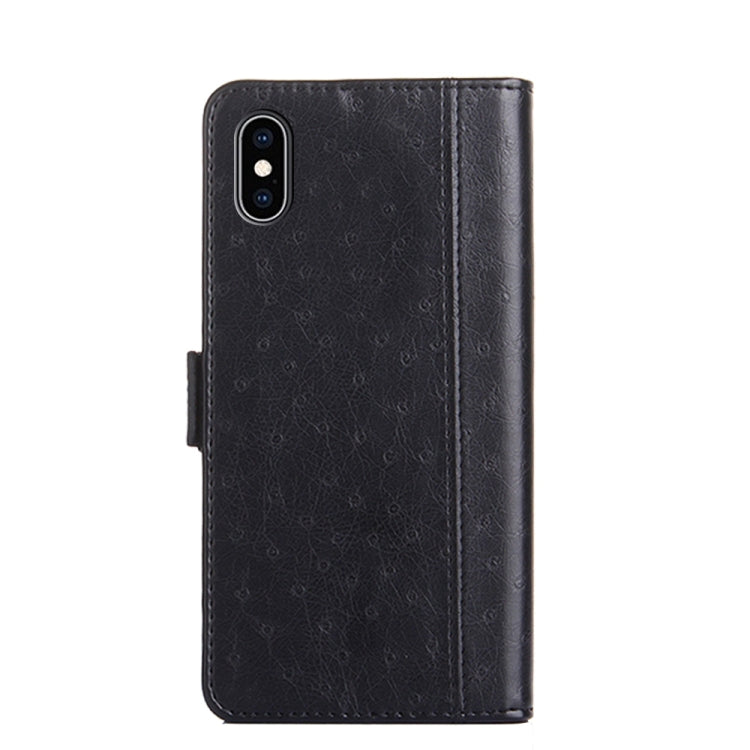 For iPhone XS Max Ostrich Texture PU + TPU Horizontal Flip Leather Case with Holder & Card Slots & Wallet