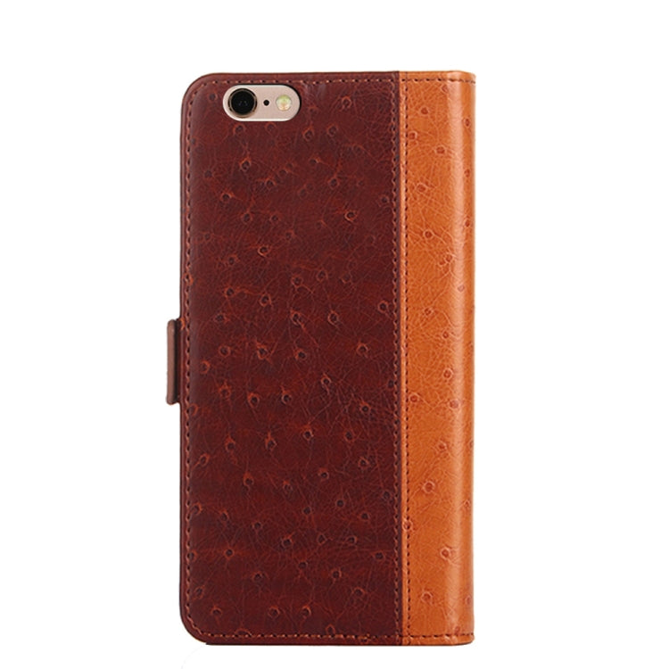 Ostrich Texture PU + TPU Horizontal Flip Leather Case with Holder & Card Slots & Wallet For iPhone 6 Plus