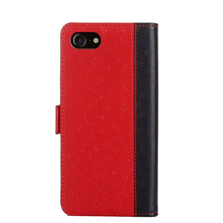 For iPhone SE 2022 / SE 2020 Ostrich Texture  Horizontal Flip Leather Case with Holder & Card Slots & Wallet