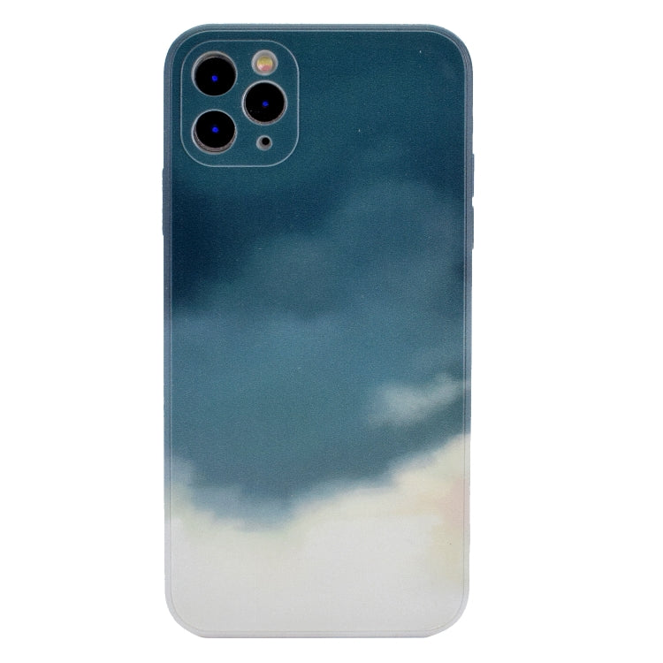 For iPhone 12 Pro Max TPU Straight Edge Watercolor Pattern Protective Case