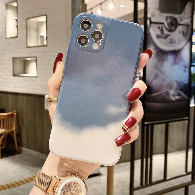 For iPhone 12 Pro Max TPU Straight Edge Watercolor Pattern Protective Case