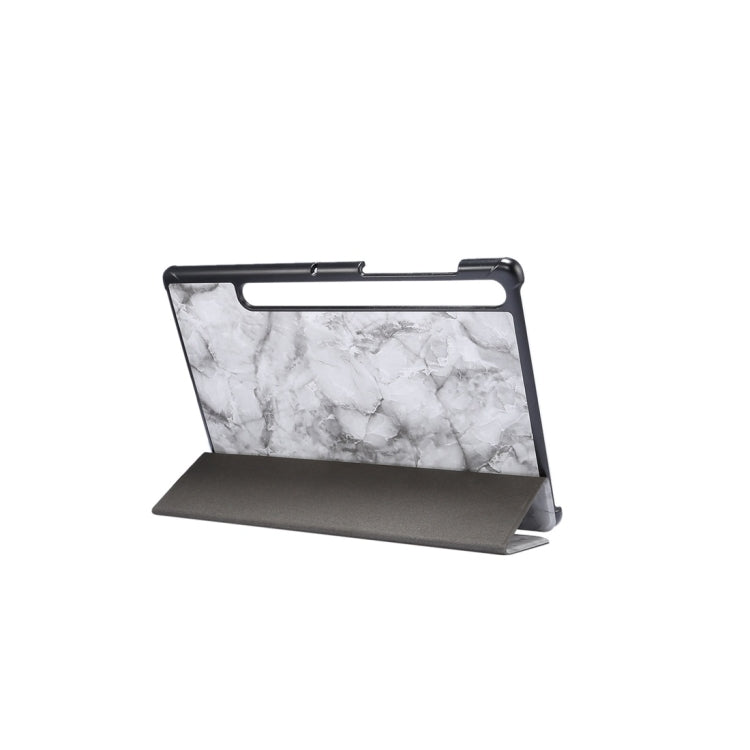 For Galaxy Tab S6 10.5 T860 Marble Texture Pattern Horizontal Flip Leather Case, with Three-folding Holder & Sleep / Wake-up Function