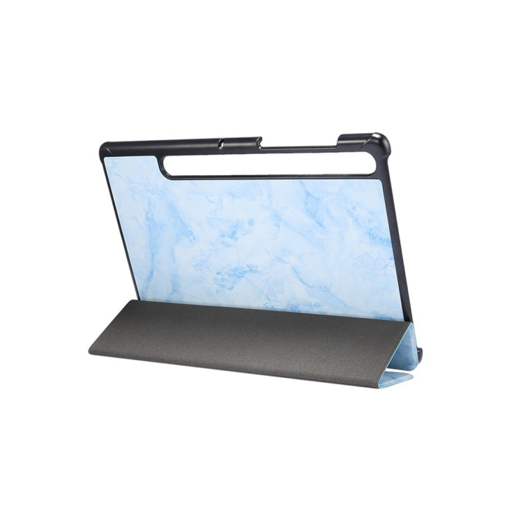 For Galaxy Tab S6 10.5 T860 Marble Texture Pattern Horizontal Flip Leather Case, with Three-folding Holder & Sleep / Wake-up Function