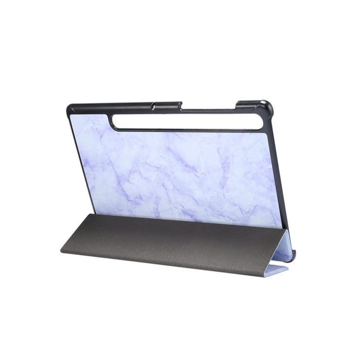 For Galaxy Tab S6 10.5 T860 Marble Texture Pattern Horizontal Flip Leather Case, with Three-folding Holder & Sleep / Wake-up Function