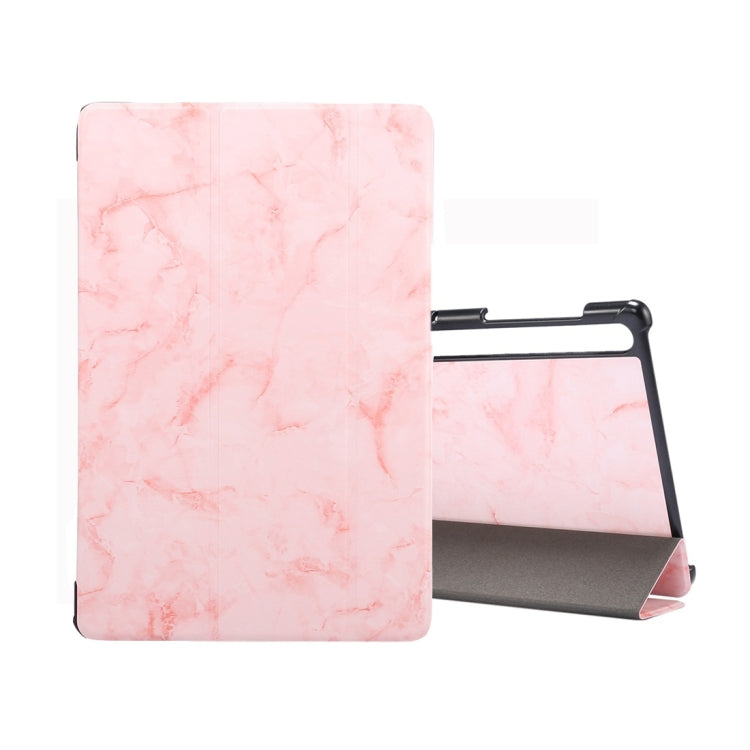 For Galaxy Tab S6 10.5 T860 Marble Texture Pattern Horizontal Flip Leather Case, with Three-folding Holder & Sleep / Wake-up Function