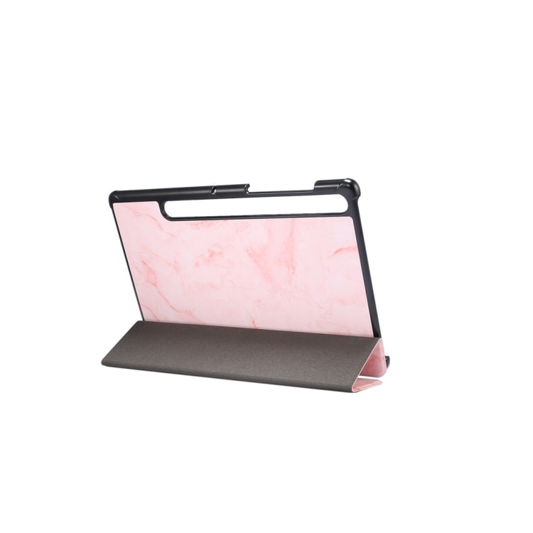 For Galaxy Tab S6 10.5 T860 Marble Texture Pattern Horizontal Flip Leather Case, with Three-folding Holder & Sleep / Wake-up Function