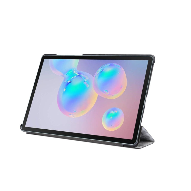 For Galaxy Tab S6 10.5 T860 Marble Texture Pattern Horizontal Flip Leather Case, with Three-folding Holder & Sleep / Wake-up Function
