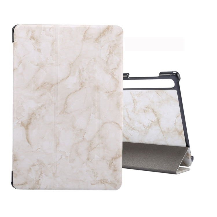 For Galaxy Tab S6 10.5 T860 Marble Texture Pattern Horizontal Flip Leather Case, with Three-folding Holder & Sleep / Wake-up Function
