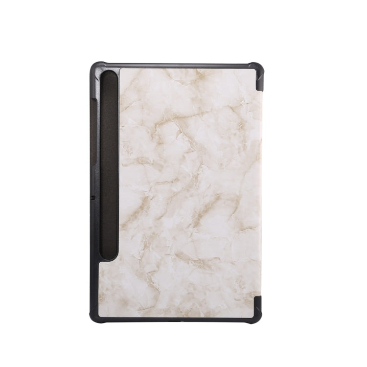 For Galaxy Tab S6 10.5 T860 Marble Texture Pattern Horizontal Flip Leather Case, with Three-folding Holder & Sleep / Wake-up Function