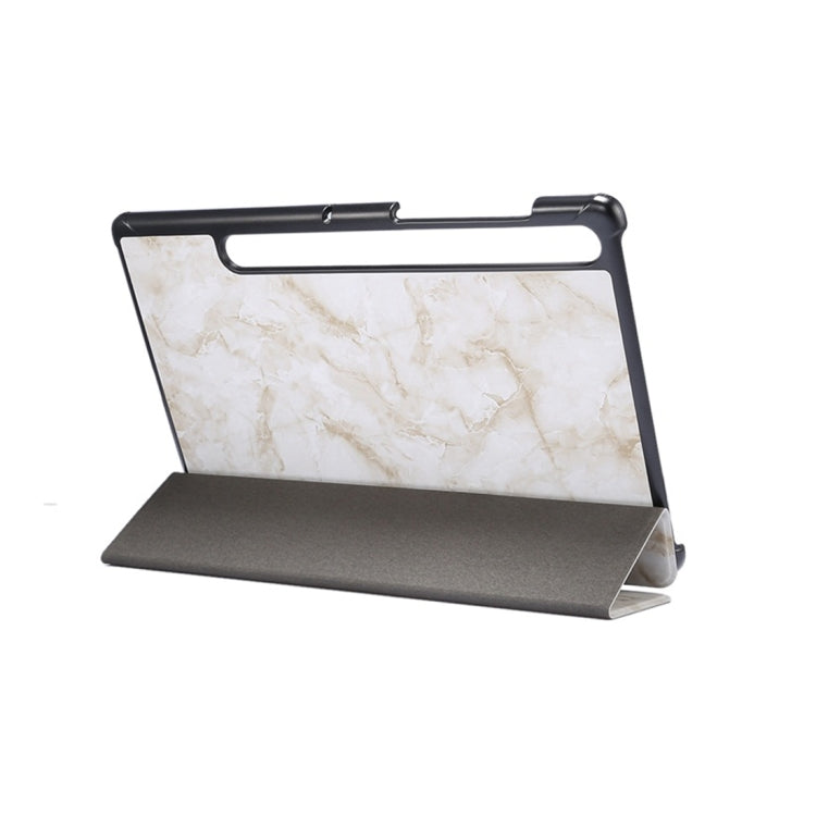 For Galaxy Tab S6 10.5 T860 Marble Texture Pattern Horizontal Flip Leather Case, with Three-folding Holder & Sleep / Wake-up Function