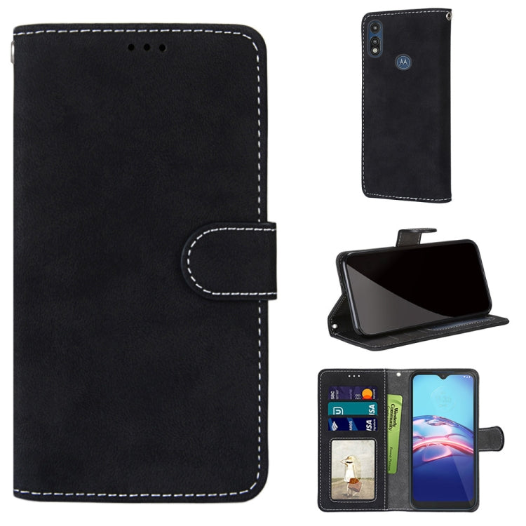 For Motorola Moto E (2020) Retro Frosted Horizontal Flip PU Leather Case with Holder & Card Slots & Wallet & Photo Frame