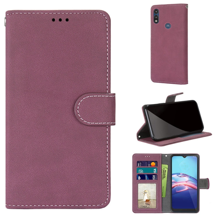 For Motorola Moto E (2020) Retro Frosted Horizontal Flip PU Leather Case with Holder & Card Slots & Wallet & Photo Frame