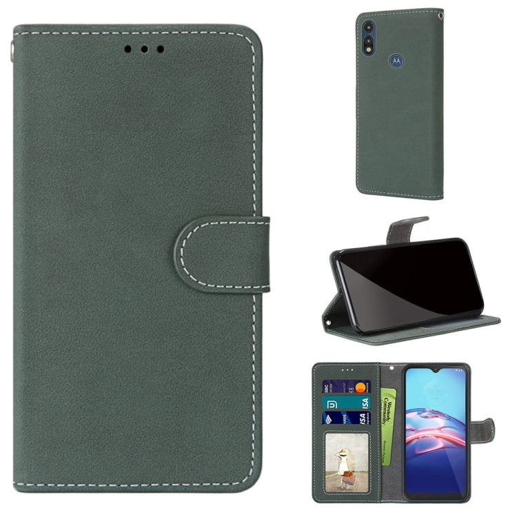 For Motorola Moto E (2020) Retro Frosted Horizontal Flip PU Leather Case with Holder & Card Slots & Wallet & Photo Frame