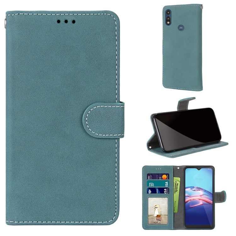 For Motorola Moto E (2020) Retro Frosted Horizontal Flip PU Leather Case with Holder & Card Slots & Wallet & Photo Frame
