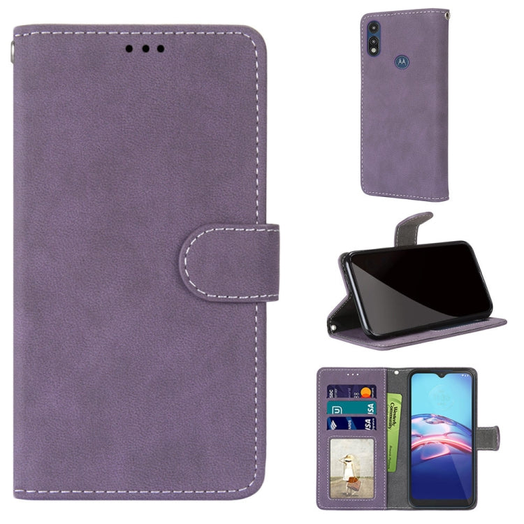 For Motorola Moto E (2020) Retro Frosted Horizontal Flip PU Leather Case with Holder & Card Slots & Wallet & Photo Frame
