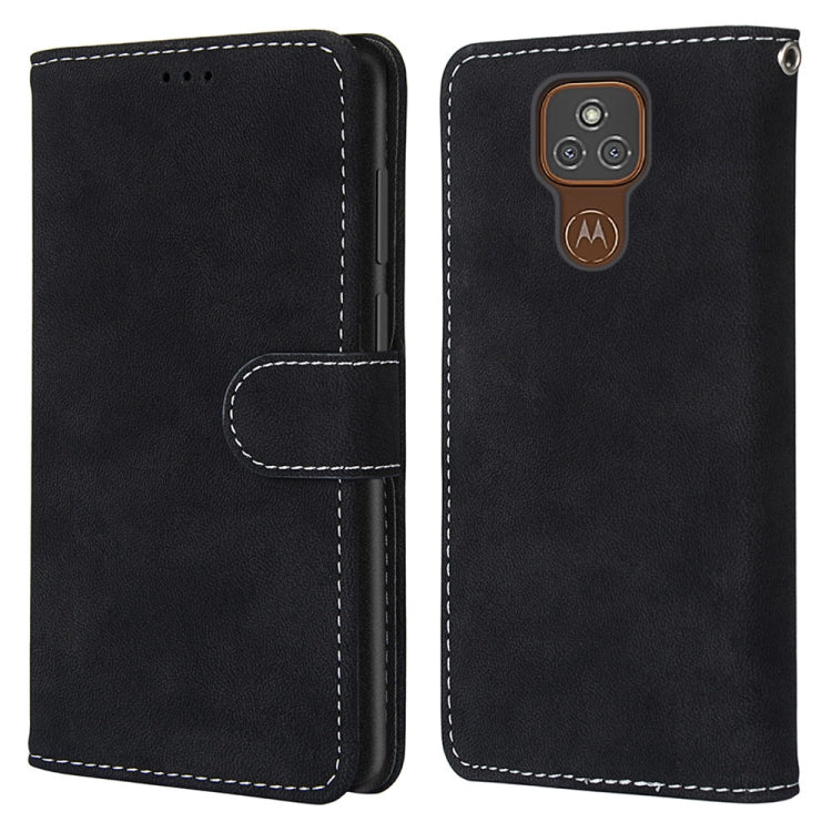 For Motorola Moto E7 Plus / G9 Play / G9 Retro Frosted Horizontal Flip PU Leather Case with Holder & Card Slots & Wallet & Photo Frame