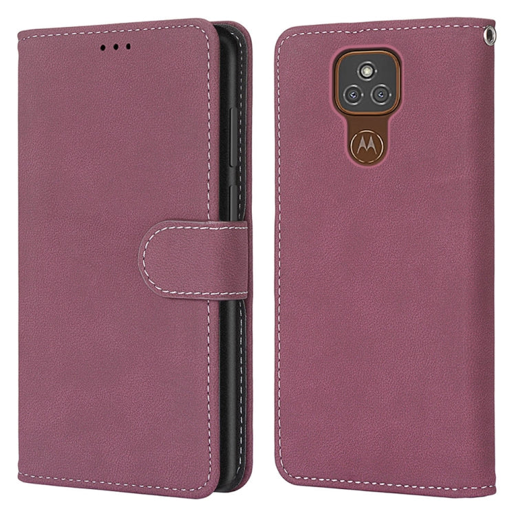 For Motorola Moto E7 Plus / G9 Play / G9 Retro Frosted Horizontal Flip PU Leather Case with Holder & Card Slots & Wallet & Photo Frame