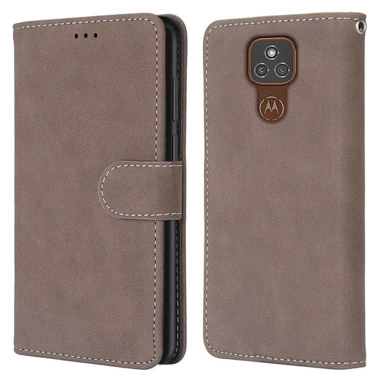 For Motorola Moto E7 Plus / G9 Play / G9 Retro Frosted Horizontal Flip PU Leather Case with Holder & Card Slots & Wallet & Photo Frame