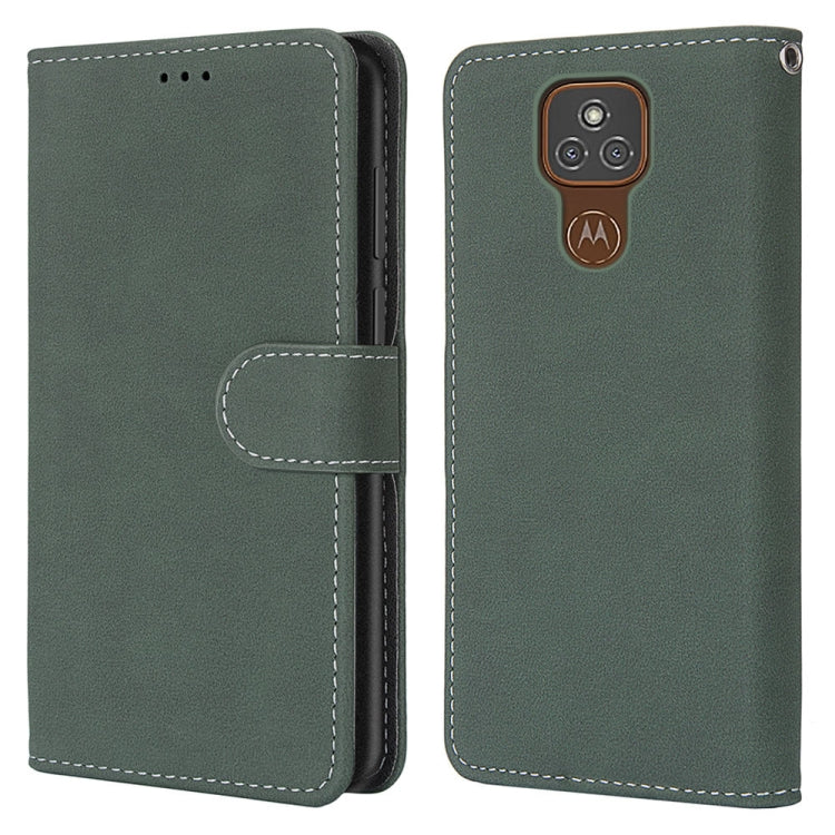 For Motorola Moto E7 Plus / G9 Play / G9 Retro Frosted Horizontal Flip PU Leather Case with Holder & Card Slots & Wallet & Photo Frame