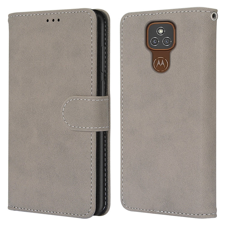 For Motorola Moto E7 Plus / G9 Play / G9 Retro Frosted Horizontal Flip PU Leather Case with Holder & Card Slots & Wallet & Photo Frame