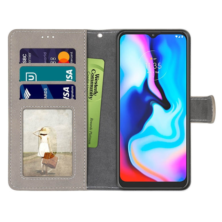 For Motorola Moto E7 Plus / G9 Play / G9 Retro Frosted Horizontal Flip PU Leather Case with Holder & Card Slots & Wallet & Photo Frame
