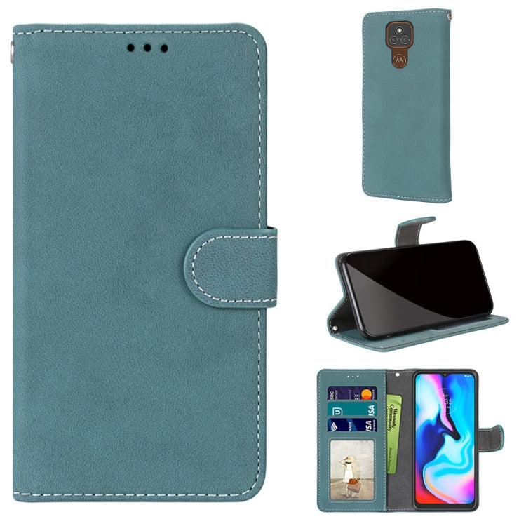 For Motorola Moto E7 Plus / G9 Play / G9 Retro Frosted Horizontal Flip PU Leather Case with Holder & Card Slots & Wallet & Photo Frame