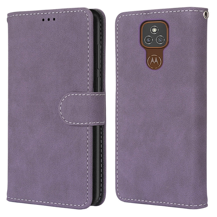 For Motorola Moto E7 Plus / G9 Play / G9 Retro Frosted Horizontal Flip PU Leather Case with Holder & Card Slots & Wallet & Photo Frame