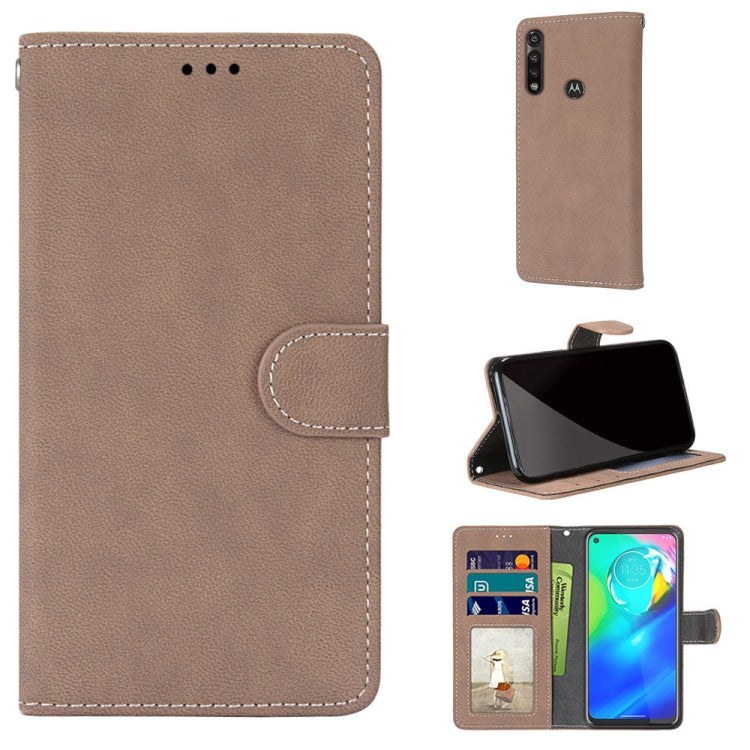 For Motorola Moto G Power(2020) Retro Frosted Horizontal Flip PU Leather Case with Holder & Card Slots & Wallet & Photo Frame