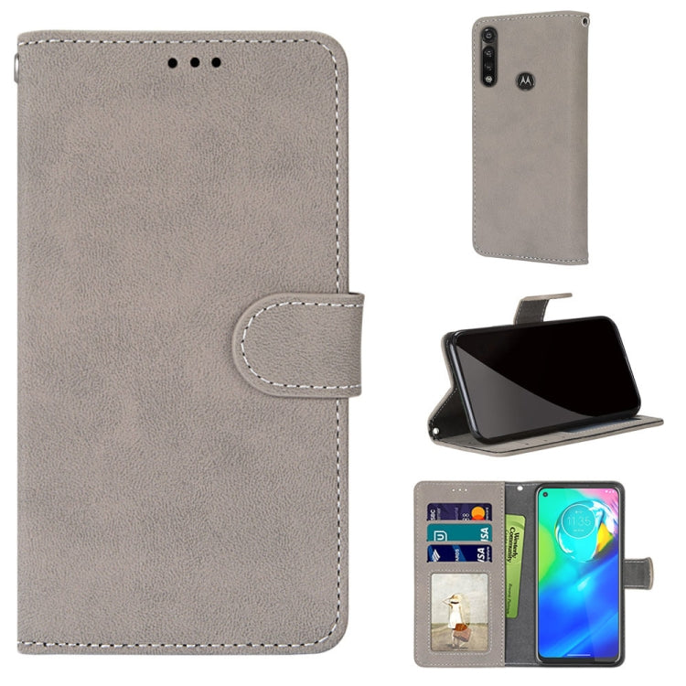 For Motorola Moto G Power(2020) Retro Frosted Horizontal Flip PU Leather Case with Holder & Card Slots & Wallet & Photo Frame
