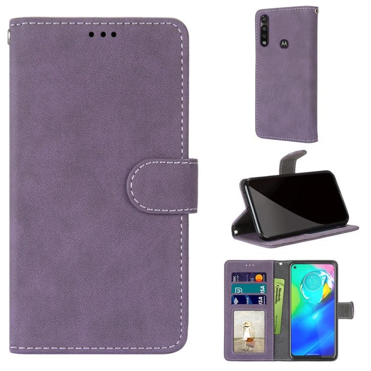 For Motorola Moto G Power(2020) Retro Frosted Horizontal Flip PU Leather Case with Holder & Card Slots & Wallet & Photo Frame