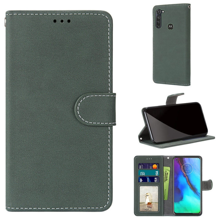 For Motorola Moto G Stylus(2020) Retro Frosted Horizontal Flip PU Leather Case with Holder & Card Slots & Wallet & Photo Frame