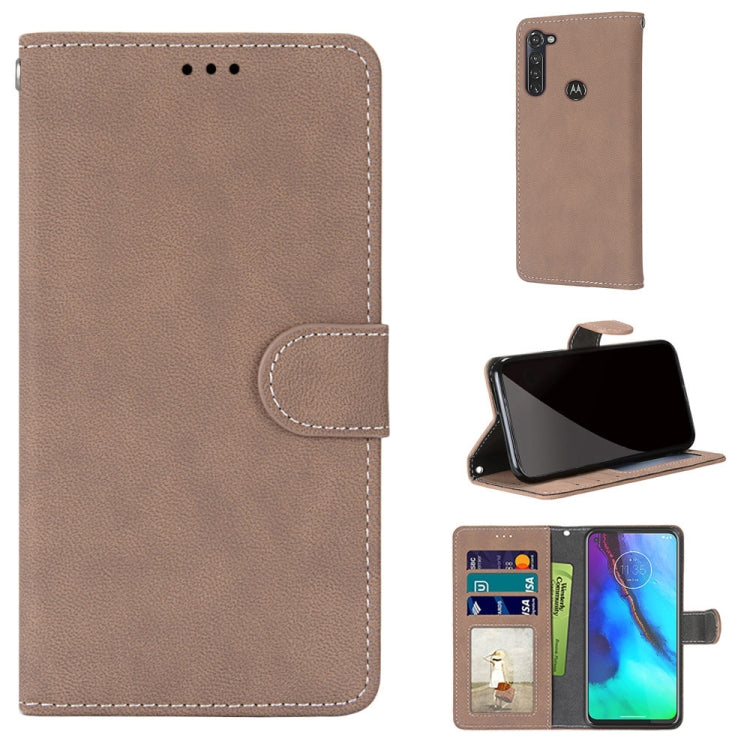 For Motorola Moto G Stylus(2020) Retro Frosted Horizontal Flip PU Leather Case with Holder & Card Slots & Wallet & Photo Frame