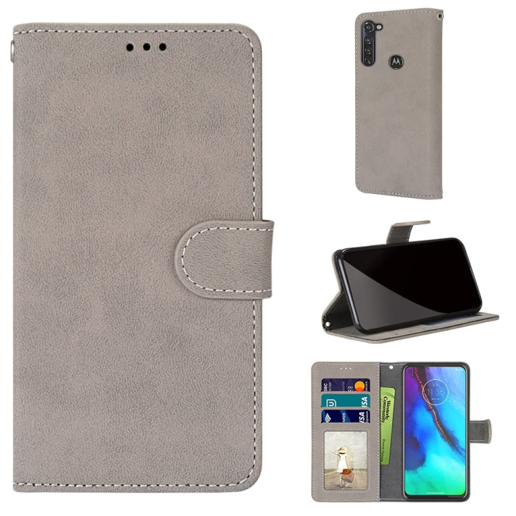 For Motorola Moto G Stylus(2020) Retro Frosted Horizontal Flip PU Leather Case with Holder & Card Slots & Wallet & Photo Frame