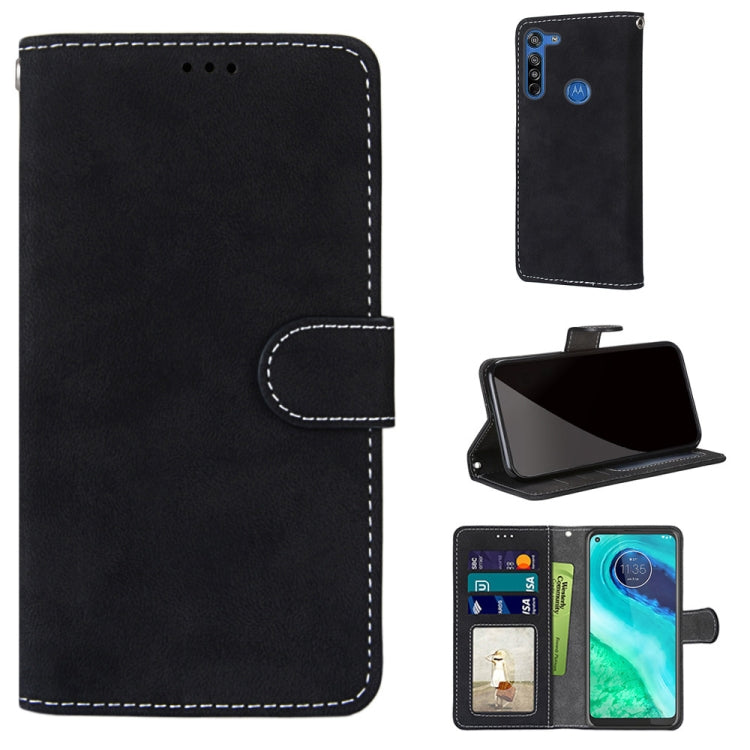 For Motorola Moto G8 Retro Frosted Horizontal Flip PU Leather Case with Holder & Card Slots & Wallet & Photo Frame